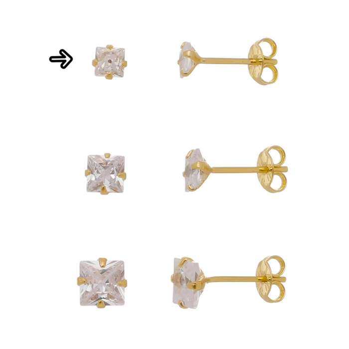 Brinco P Quadrado Zircônia