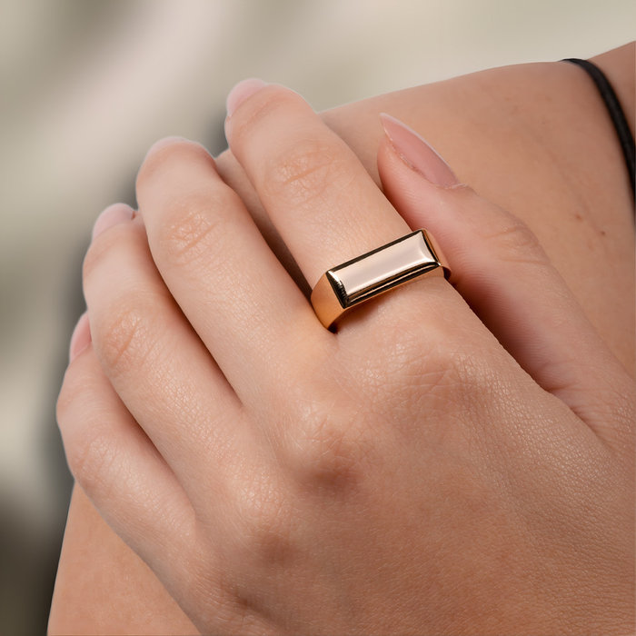 Anel Retângulo  Liso