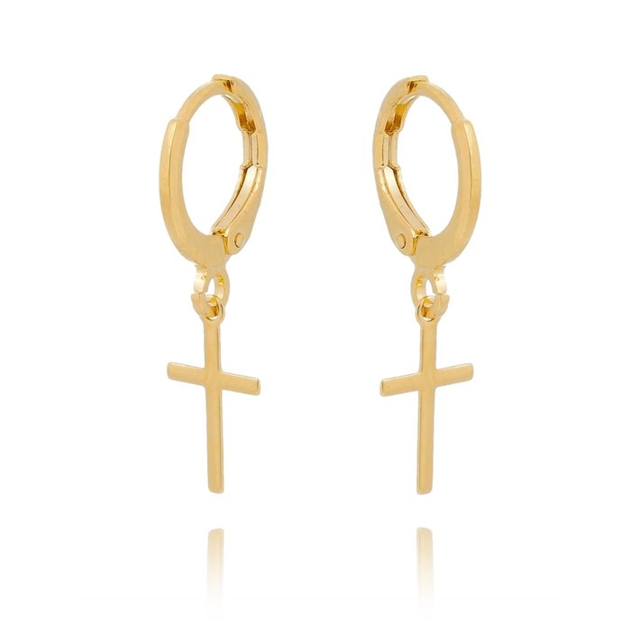 Argola Amém Pingente Cruz