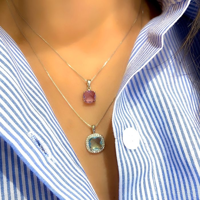 Colar Acqua Quadrado