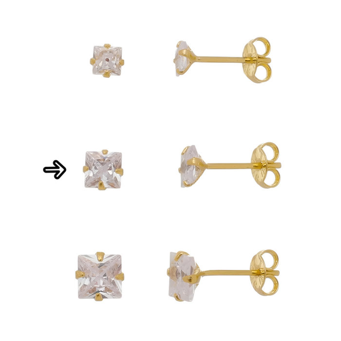 Brinco M Quadrado Zircônia