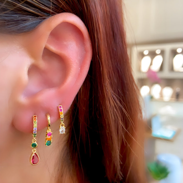 Argola Aquarela Pingente Longo