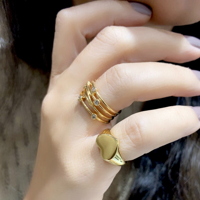 Anel 5V Zircônias Solitárias