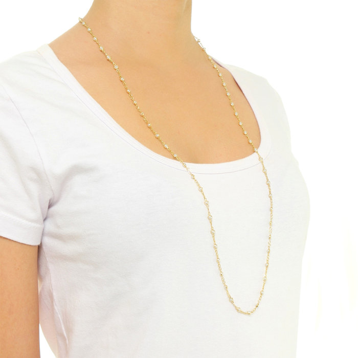 Colar Longo Mini Perolas