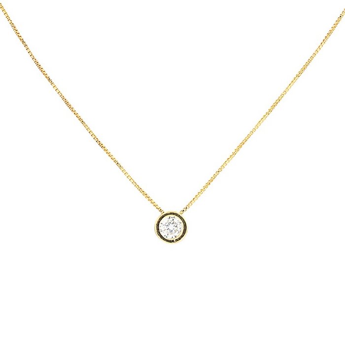 Colar M Solitário Zircônia