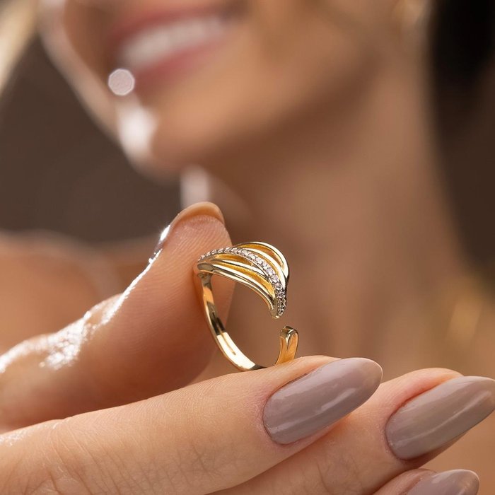 Anel Aurora Zircônia Aberto