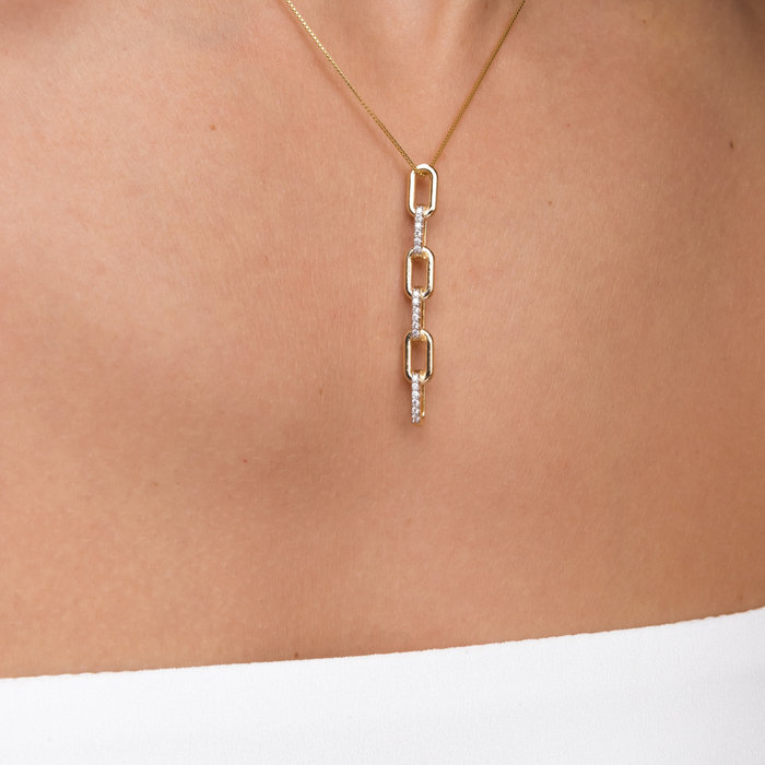 Colar Elos Circularis Zircônia