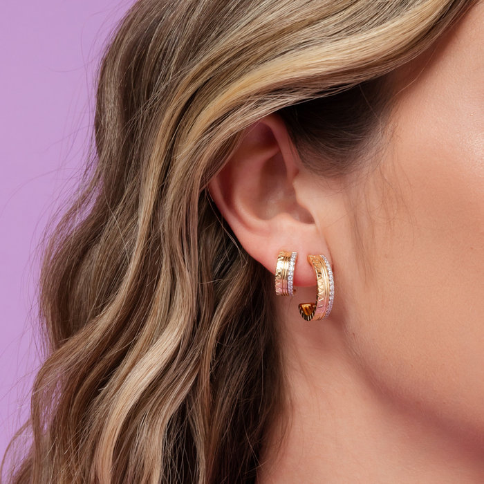 Argola Media Deltas Com Zircônias