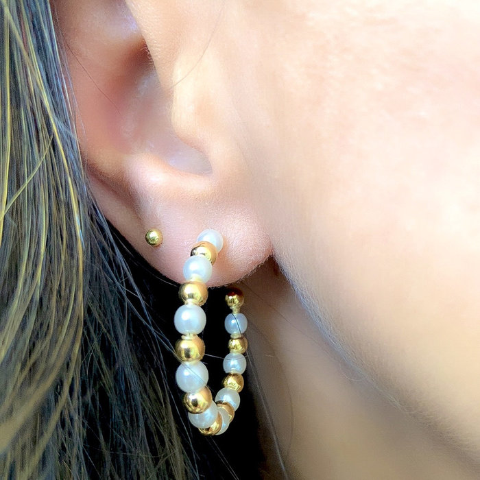 Argola Esferas Perola