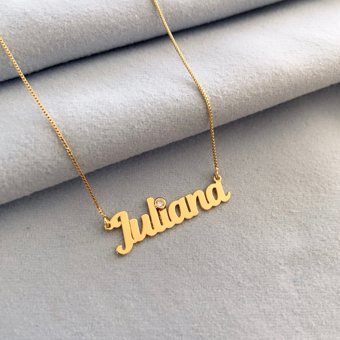 Colar Nome Zircônia