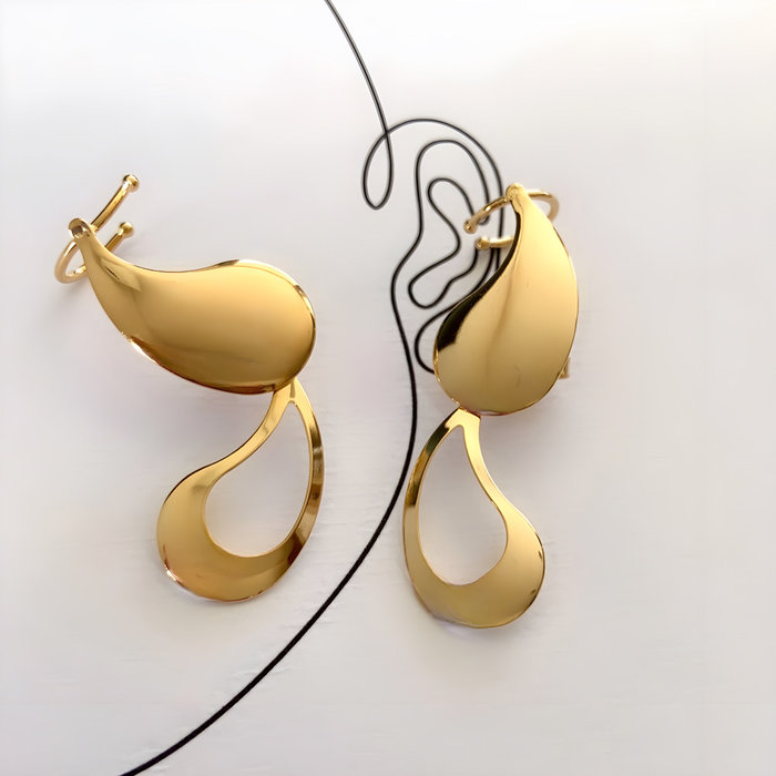 Brinco Ear Cuff Gotas Linhas