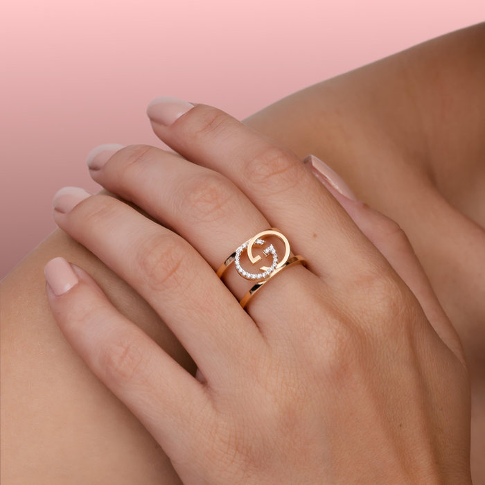 Anel Glam GG Zircônia