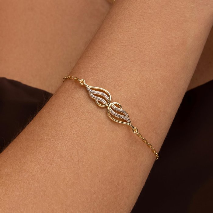 Pulseira Asa Dupla Aurora Zircônia