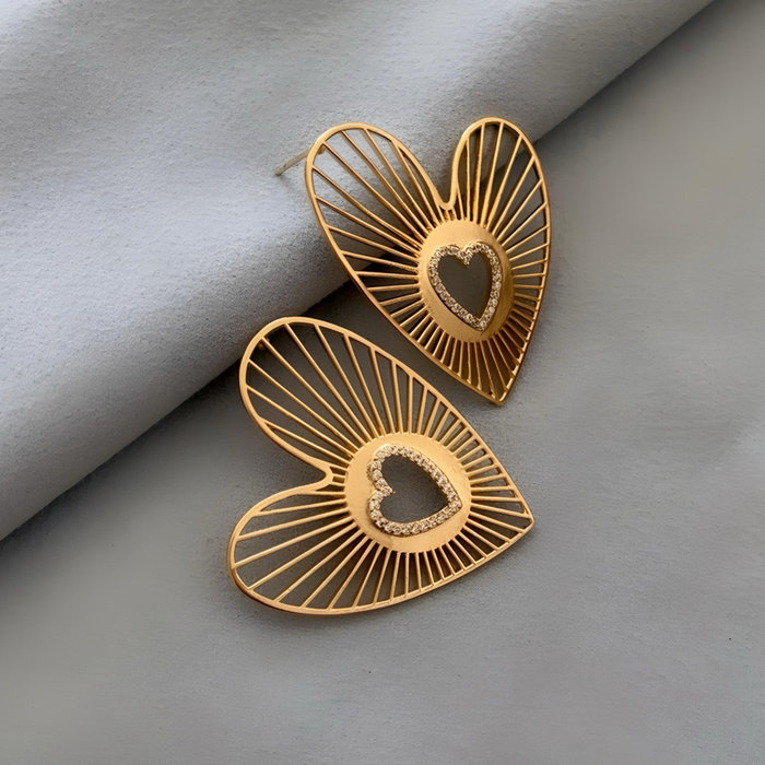 Brinco Coração Grd Zircônia