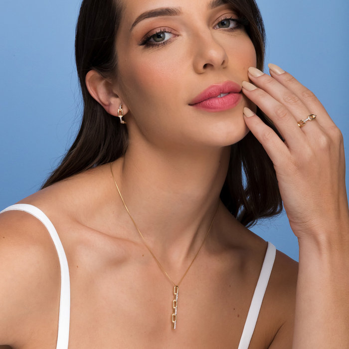 Colar Elos Circularis Zircônia