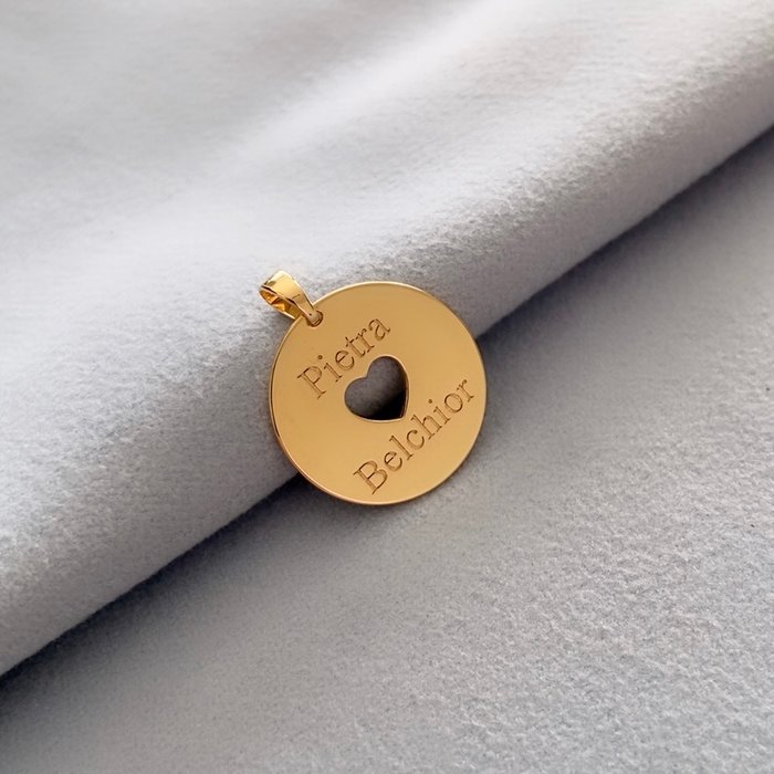 Pingente Coração Vazado Personalizado