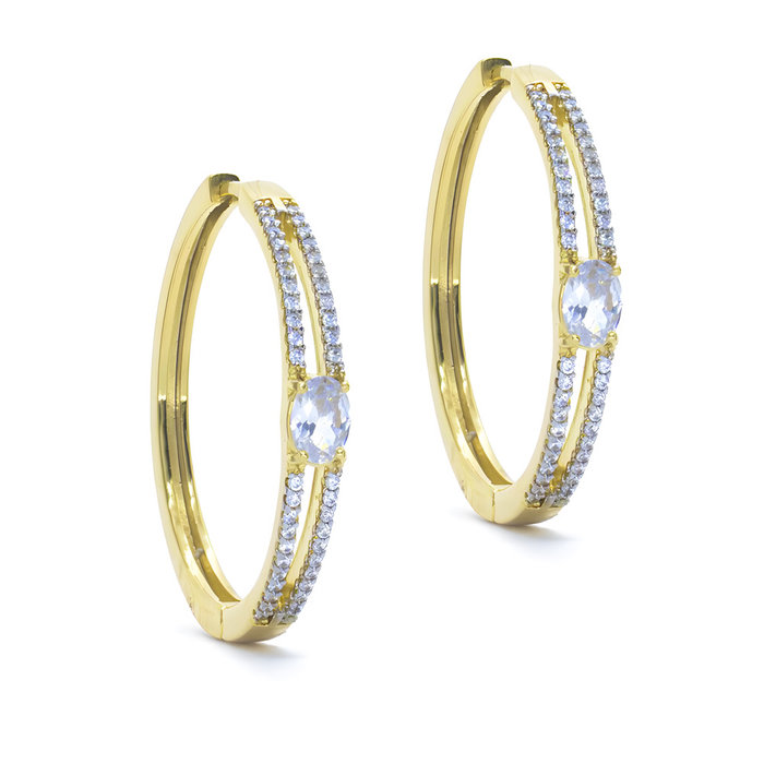 Argola 2V Zirconia Oval