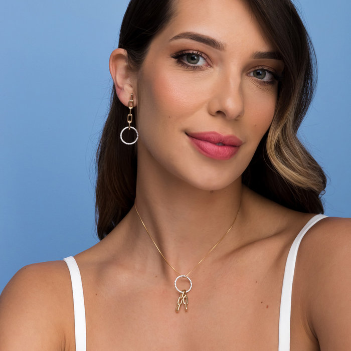 Pingente Elos Circularis Zircônia