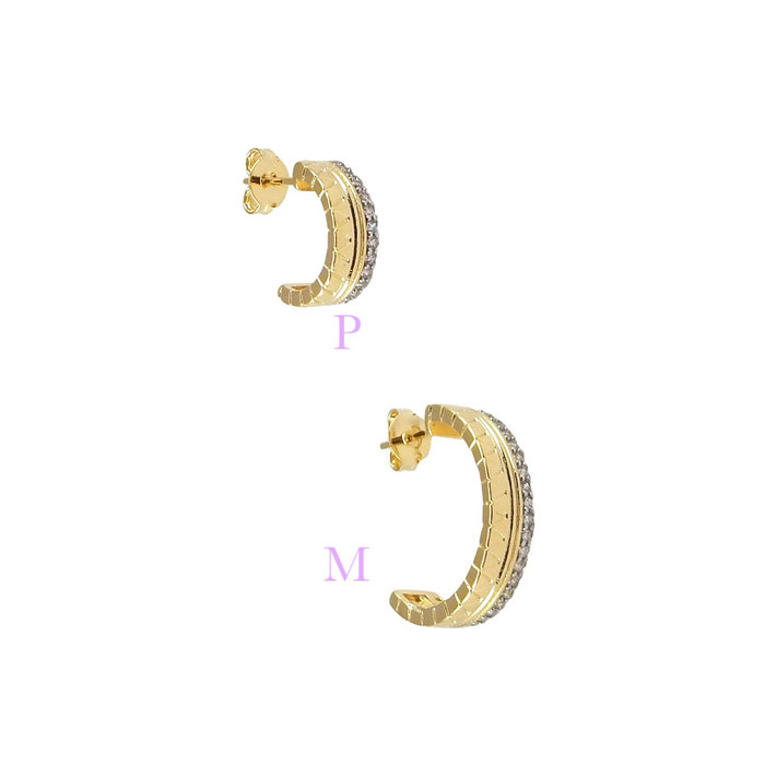 Argola Media Deltas Com Zircônias