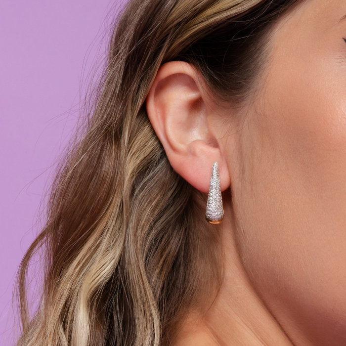 Argola Gota Zircônia Croissant