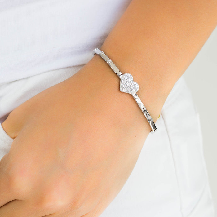 Pulseira Coração Zircônia