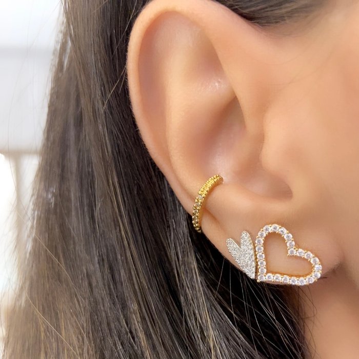 Brinco Coração Zirconia Afeto