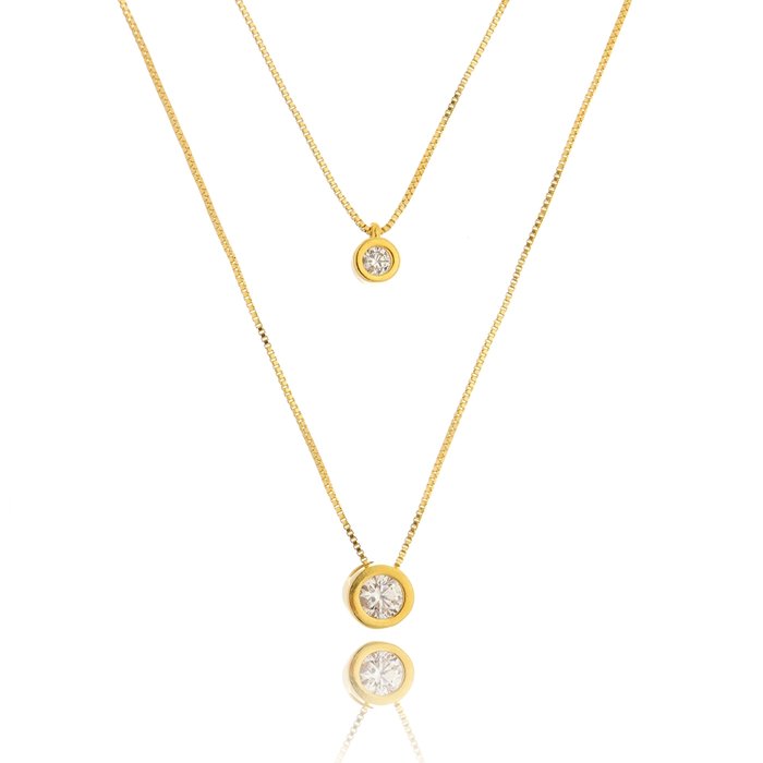 Colar Duplo Ponto De Luz