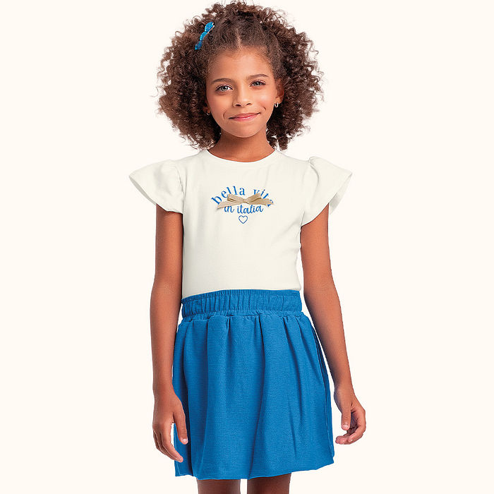 Blusa em cotton leve com laço decorativo