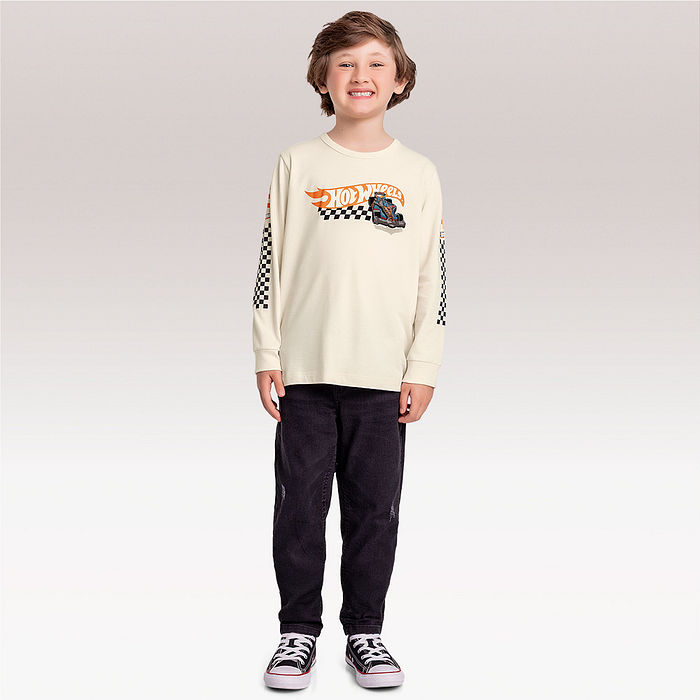 Camiseta manga longa Hot Wheels