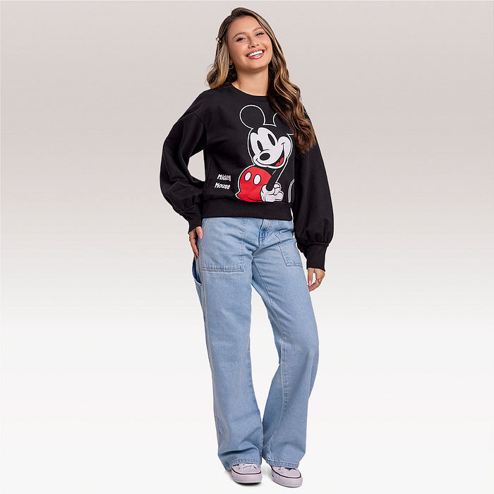 Blusão em moletom Mickey