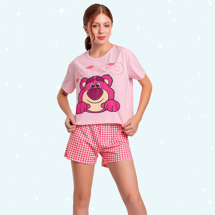 Conjunto pijama juvenil blusa short Lotso