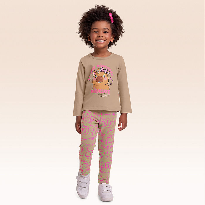 Conjunto blusa manga longa e legging