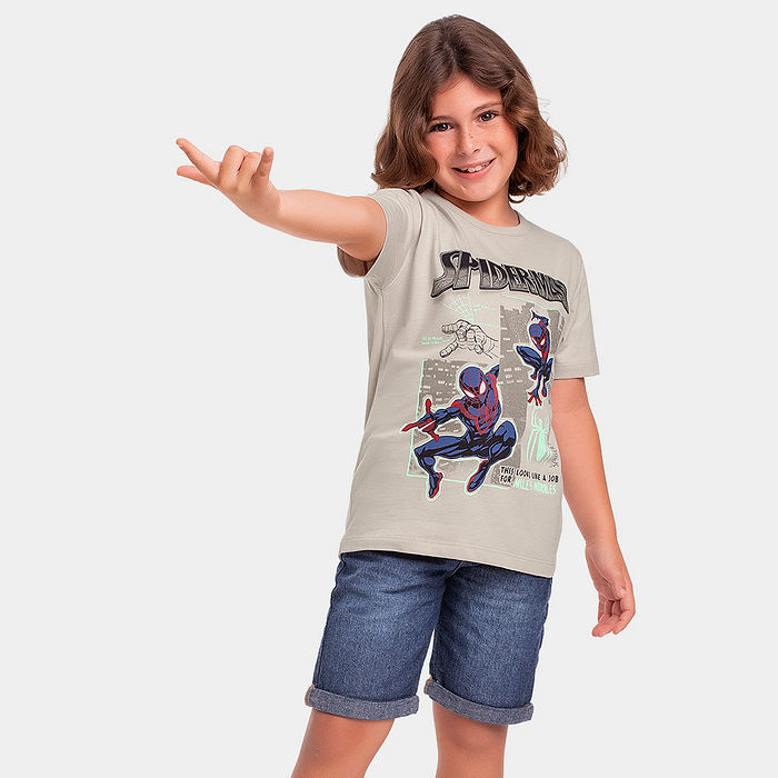 Camiseta manga curta infantil Spider-Man