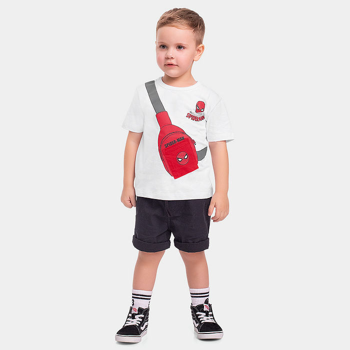 Camiseta Homem-Aranha com aplique de bolso funcional