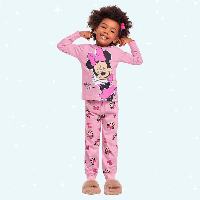 Conjunto pijama com tinta que brilha no escuro Minnie