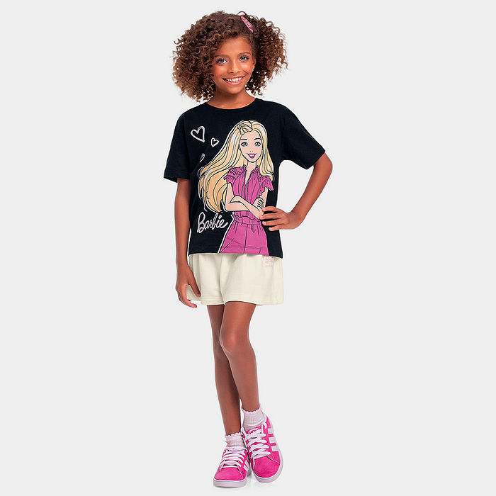 Conjunto blusa e short Barbie