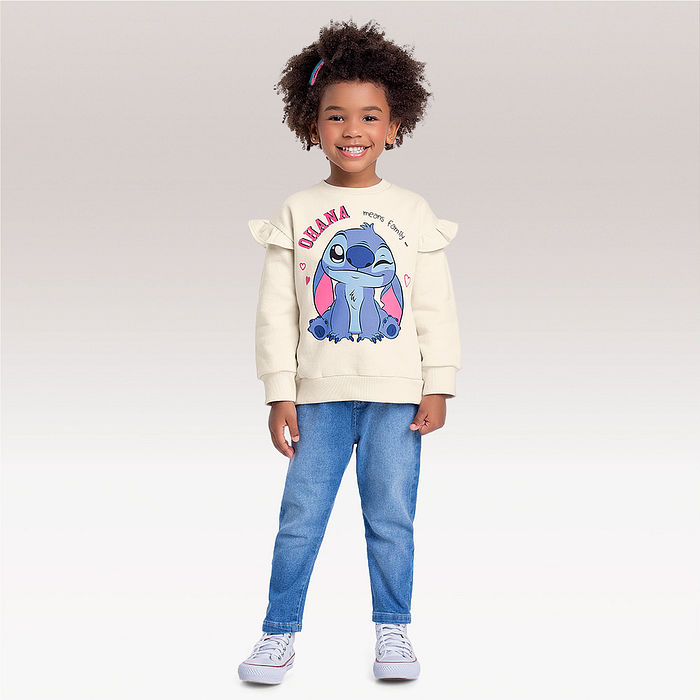 Blusão em moletom Lilo & Stitch