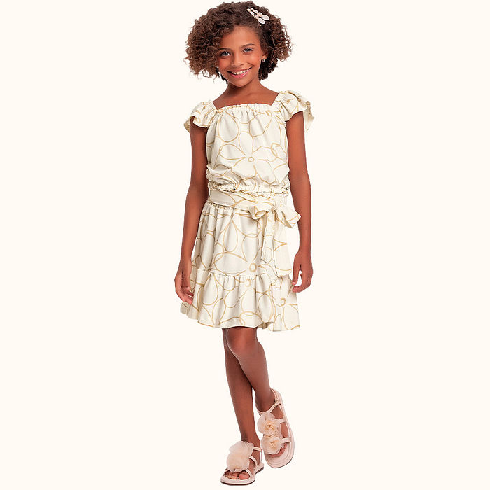 Conjunto blusa e saia em cotton leve floral