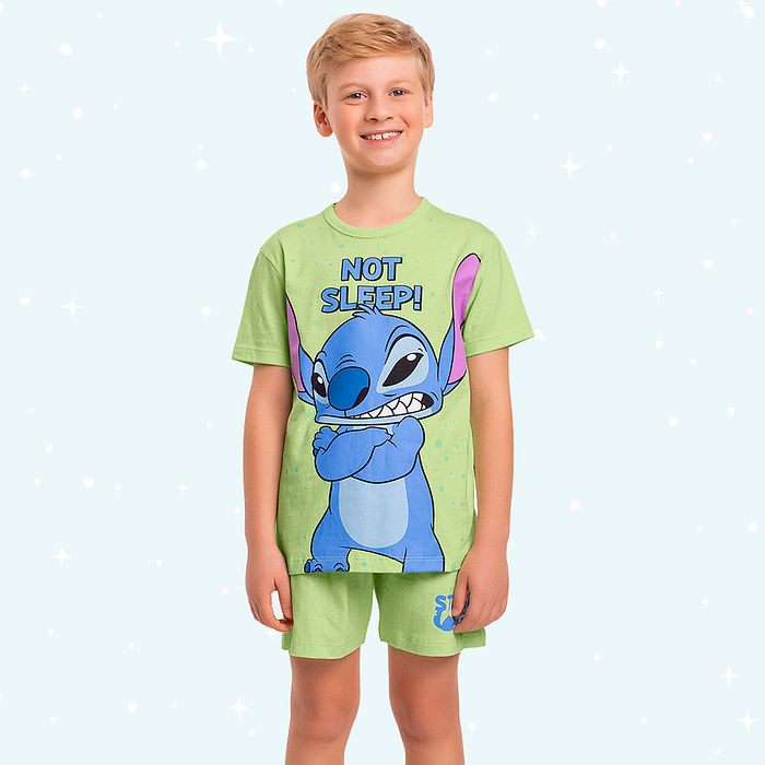 Conjunto pijama com tinta que brilha no escuro Lilo & Stitch