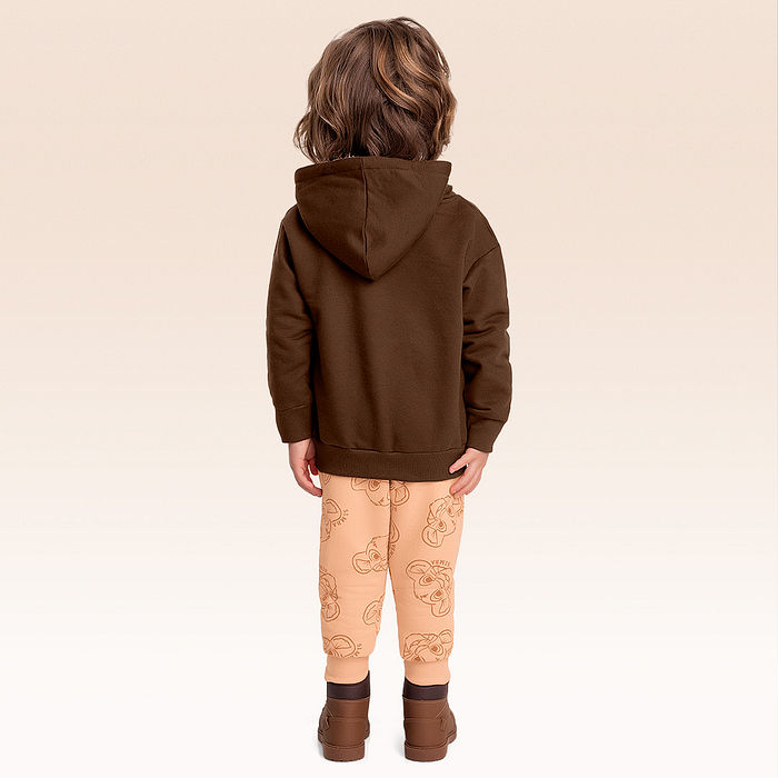 Conjunto blusão com capuz e calça Rei Leão