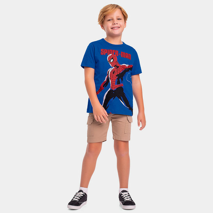 Conjunto infantil camiseta e máscara Spider-Man