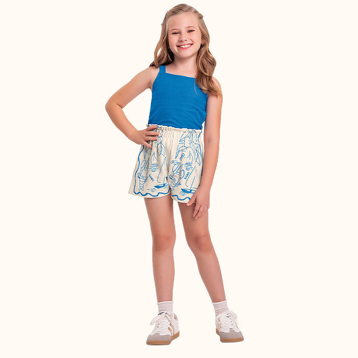 Conjunto regata e short em malha florence