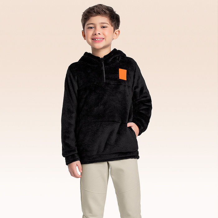 Blusão em moletom com capuz