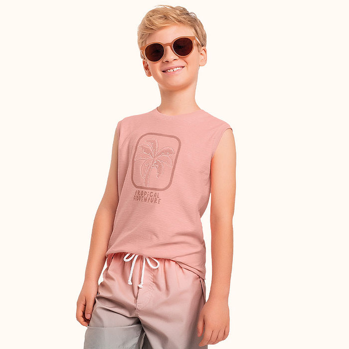 Regata em meia malha flamê palmeira