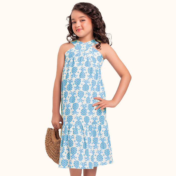 Vestido midi em malha florence abacaxi