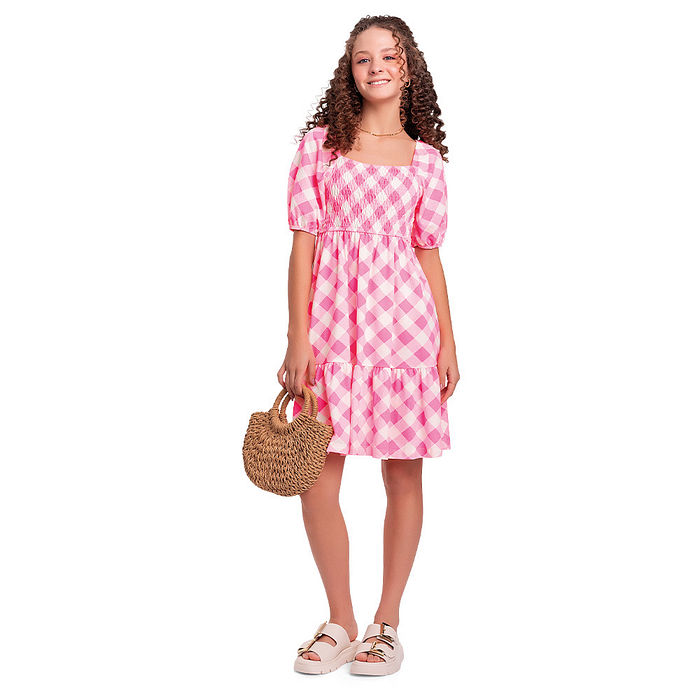 Vestido verão estampado rosa