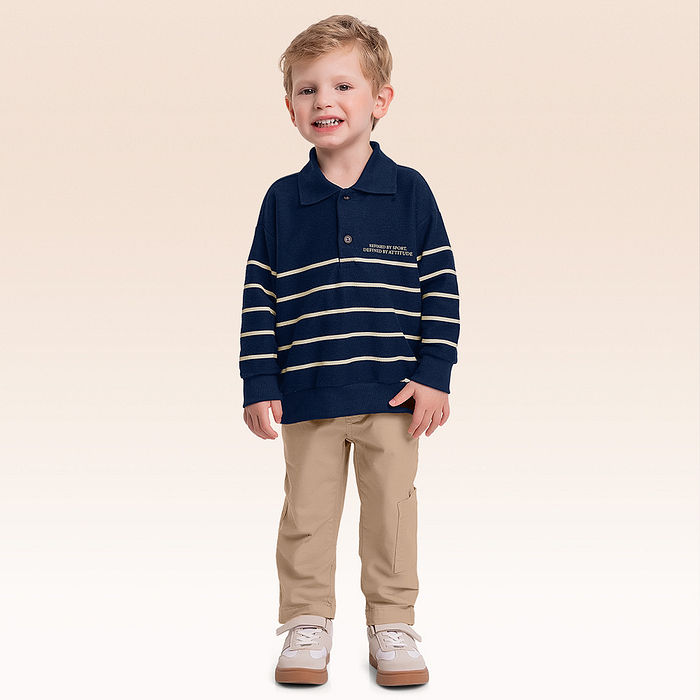 Blusão polo em moletom