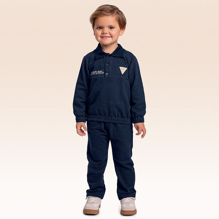 Conjunto blusão polo e calça
