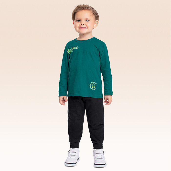 Conjunto camiseta manga longa e calça