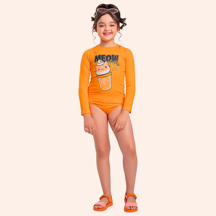 Conjunto blusa manga longa e calcinha Meow